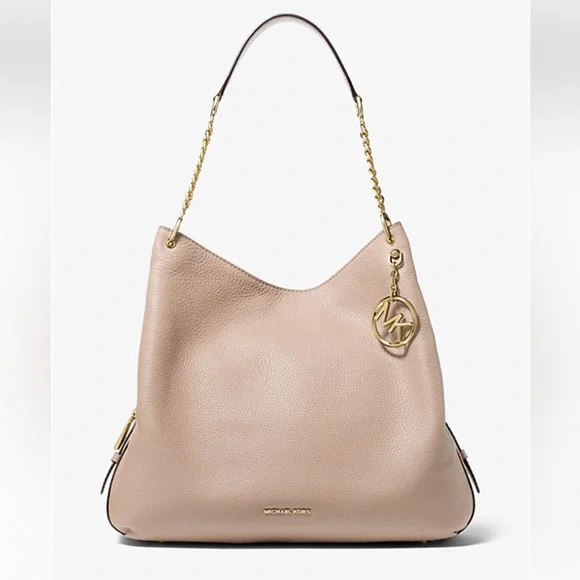 New!⚡️NWT MICHAEL KORS Lillie Taupe Truffle Pebbled Leather Shoulder Bag - Picture 16 of 16